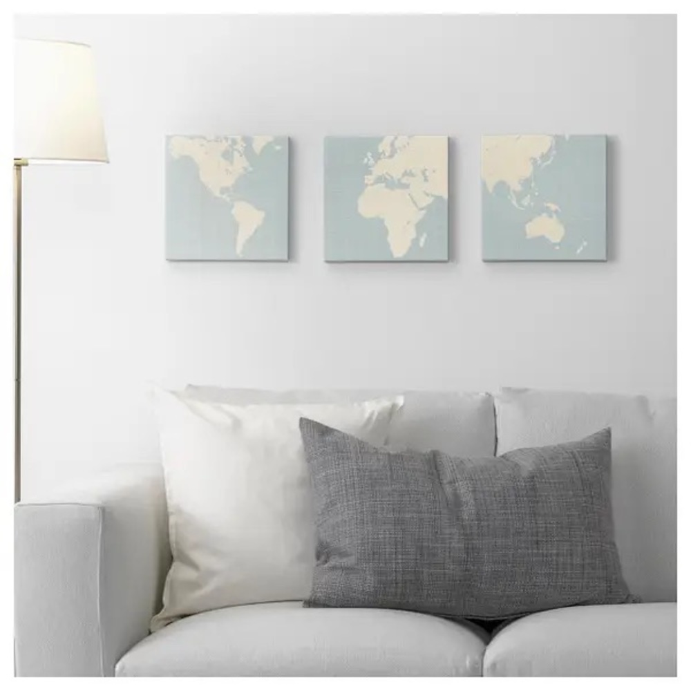 Ikea World Map Canvas Wall Art. NEW